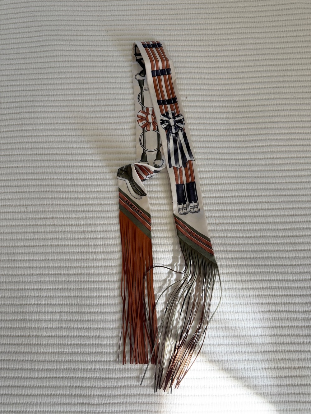 Hermes Leather Fringe Twilly